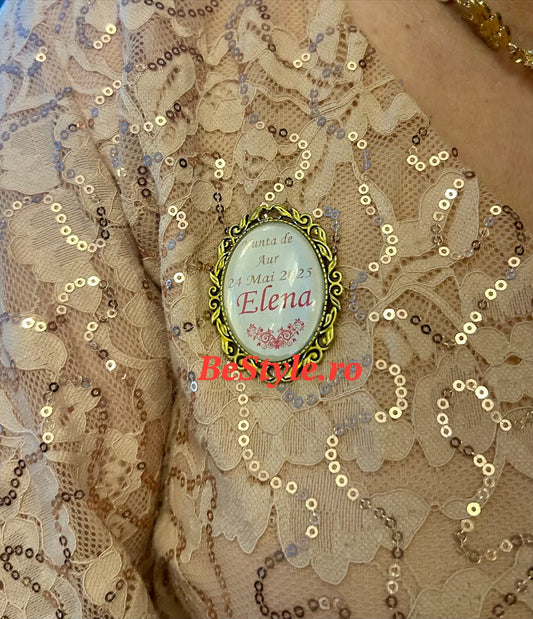 Broșă buchet sau piept mireasă personalizată