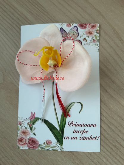 Brosa martisor cu orhidee