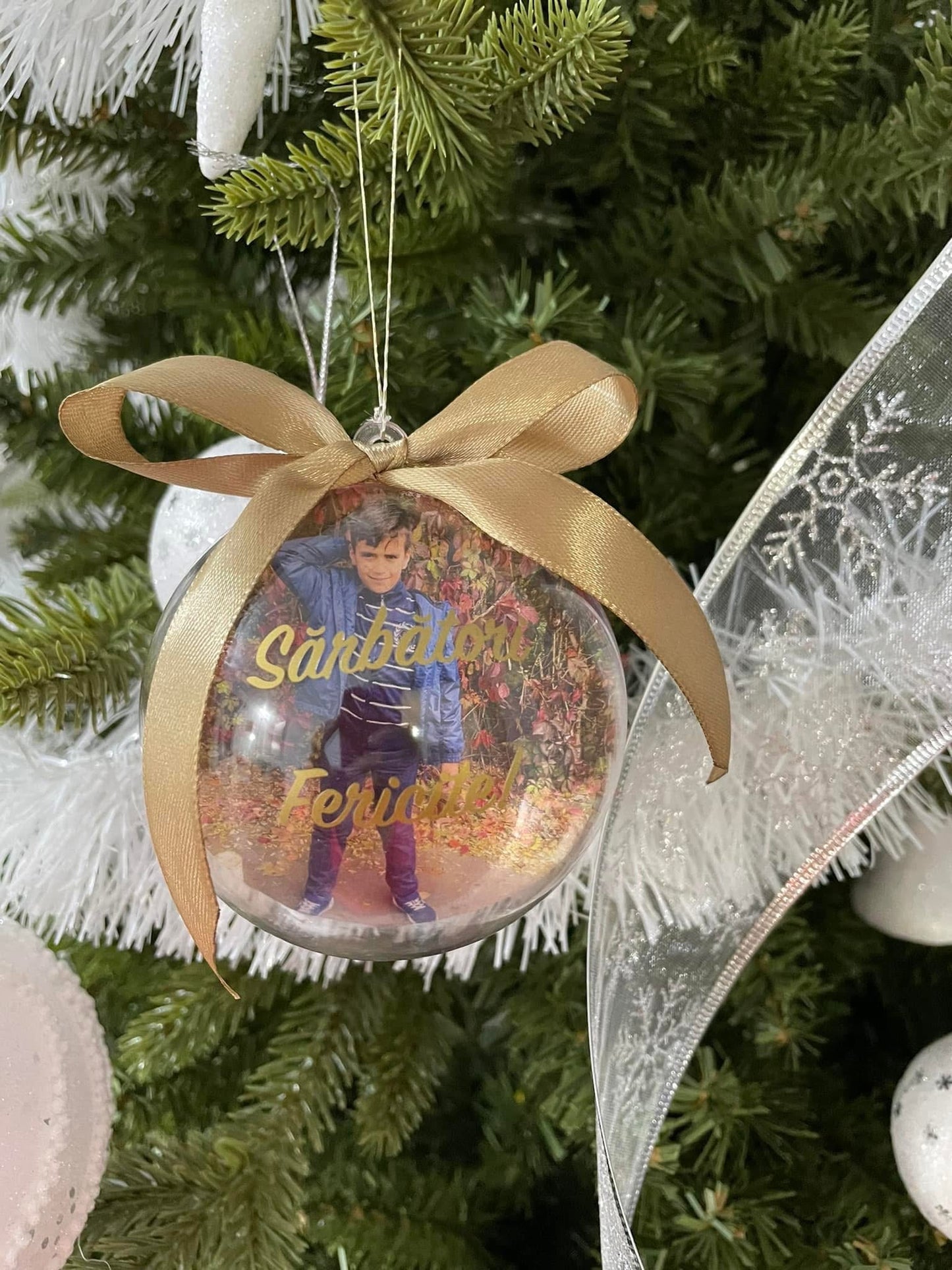 Glob personalizat cu fotografie de Craciun 01