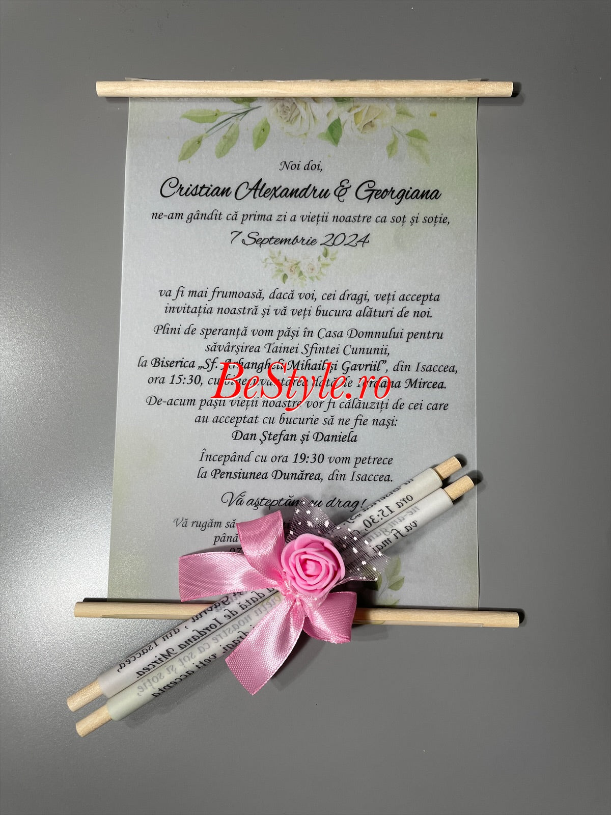 Invitatie nunta BSIN119 - cu trandafir