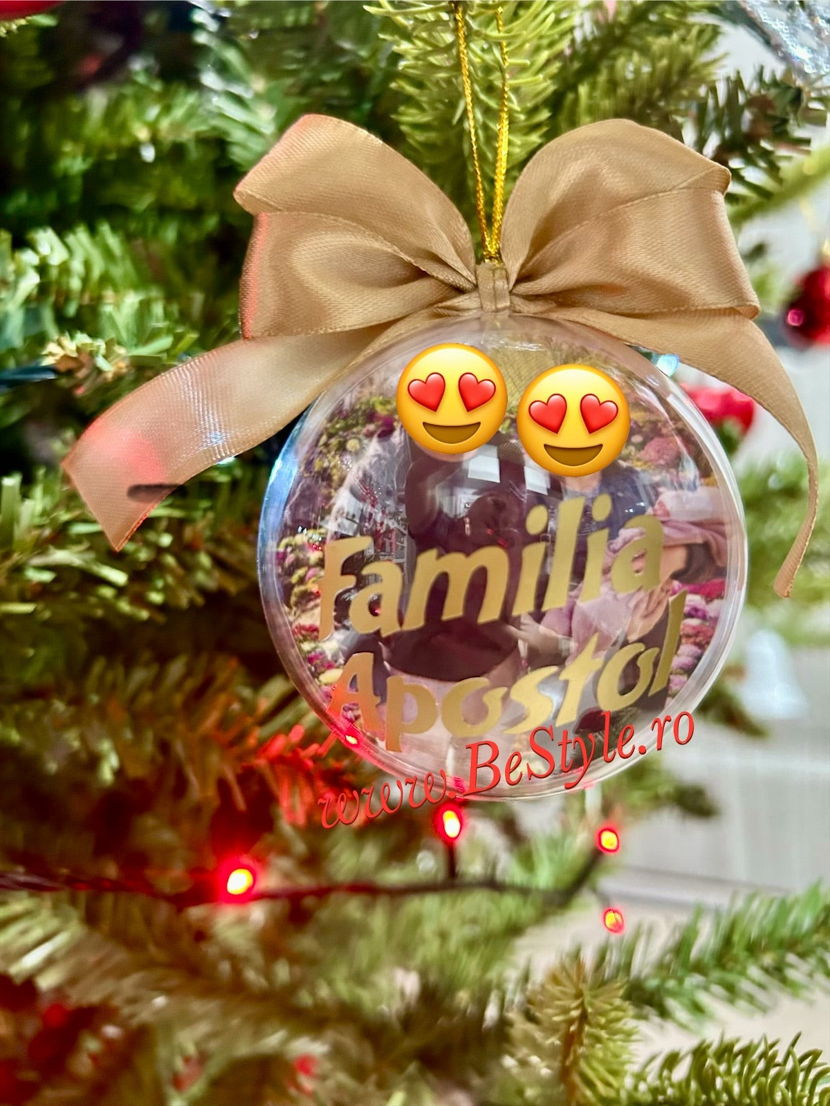 Glob personalizat cu fotografie de Craciun 01