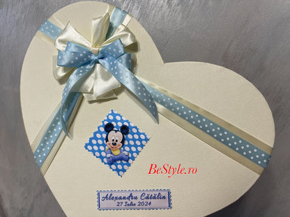 Cutie plicuri de bani botez - inima 03