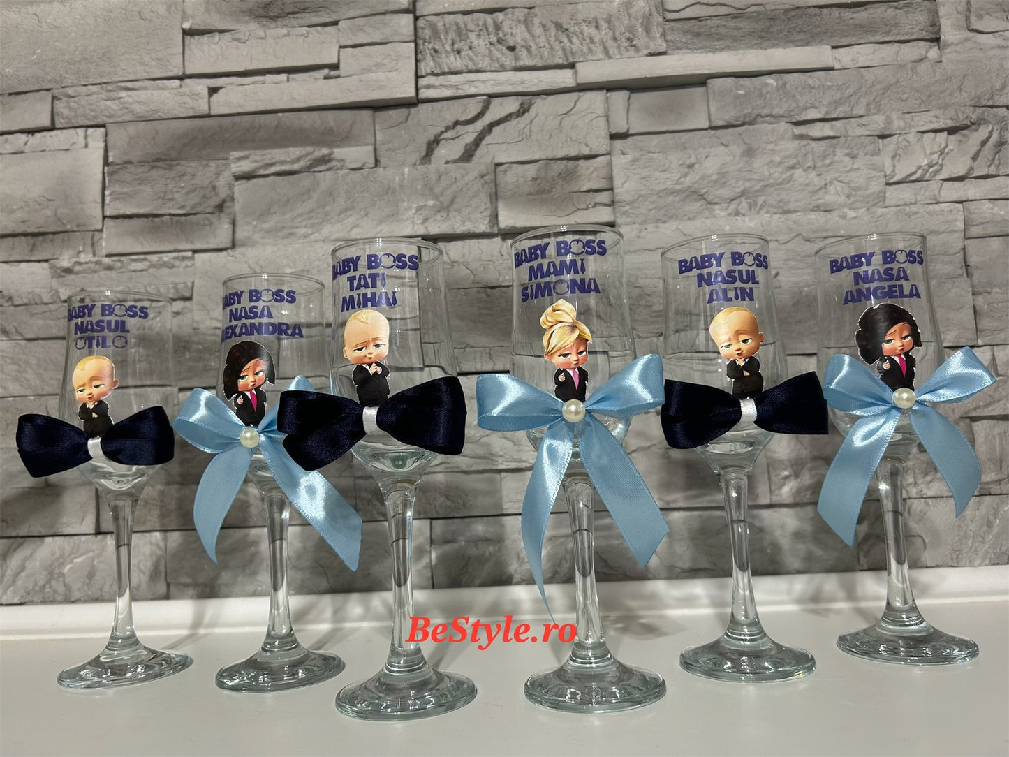 Pahare personalizate botez baietel 02 Baby Boss