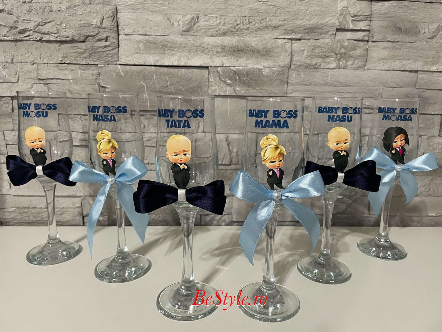 Pahare personalizate botez baietel 02 Baby Boss