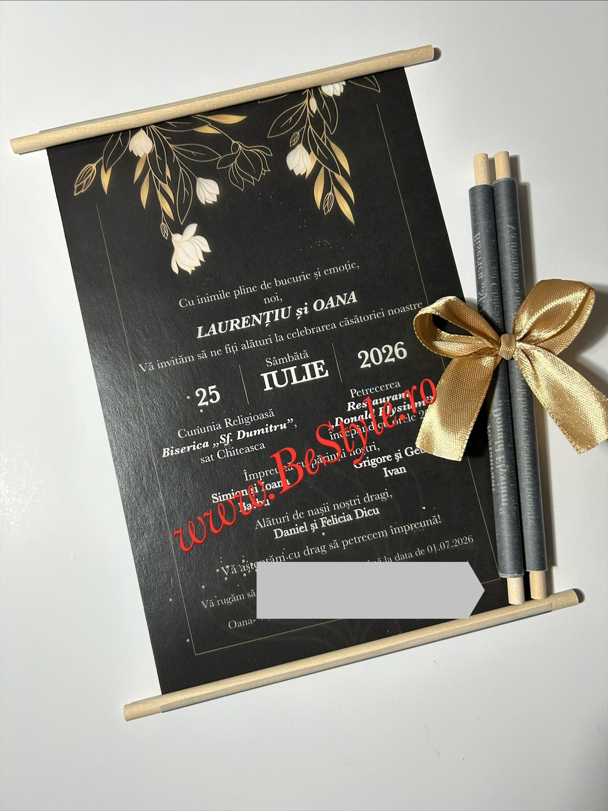 Invitatie nunta BSIN116 - model pergament