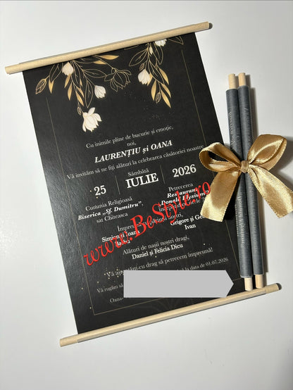 Invitatie nunta BSIN116 - model pergament