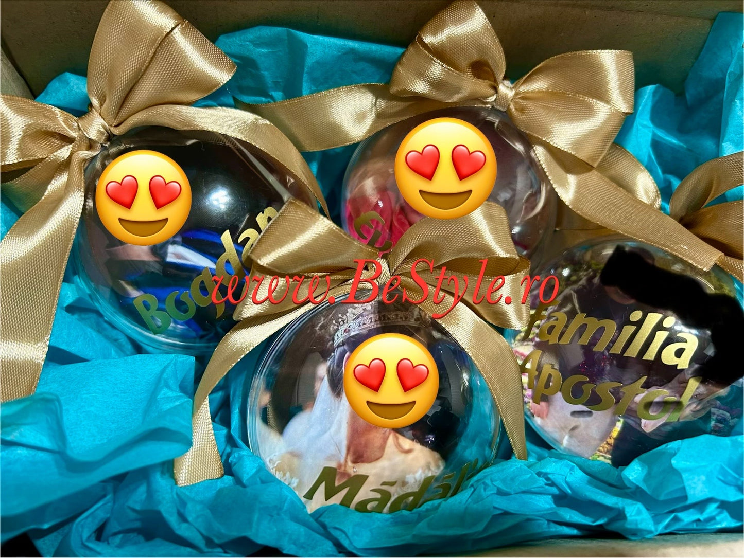 Glob personalizat cu fotografie de Craciun 01