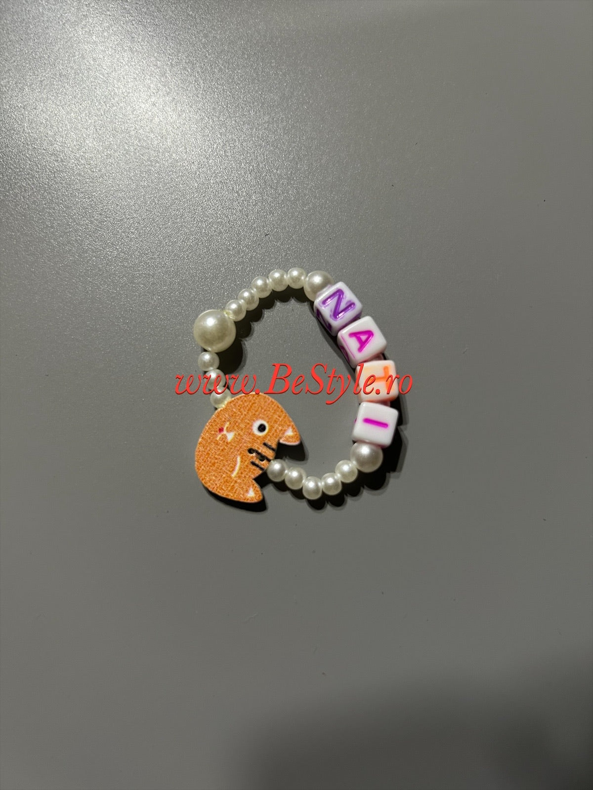 Bratara martisor din perle personalizata cu nume
