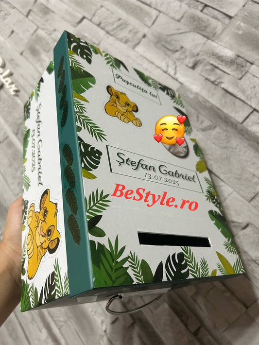 Cutie plicuri de bani botez Simba 01