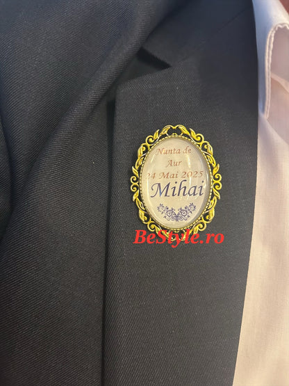 Brosa mireasa buchet sau piept personalizata