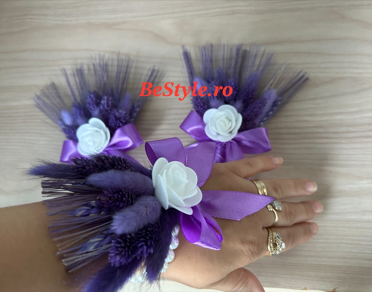 Floare de pus in piept mire, nas, brățară mireasă, nasa 01