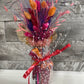 Aranjament martisor din creioane colorate cu flori uscate 04
