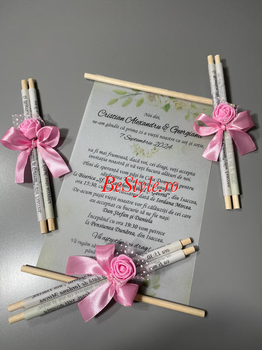 Invitatie nunta BSIN119 - cu trandafir