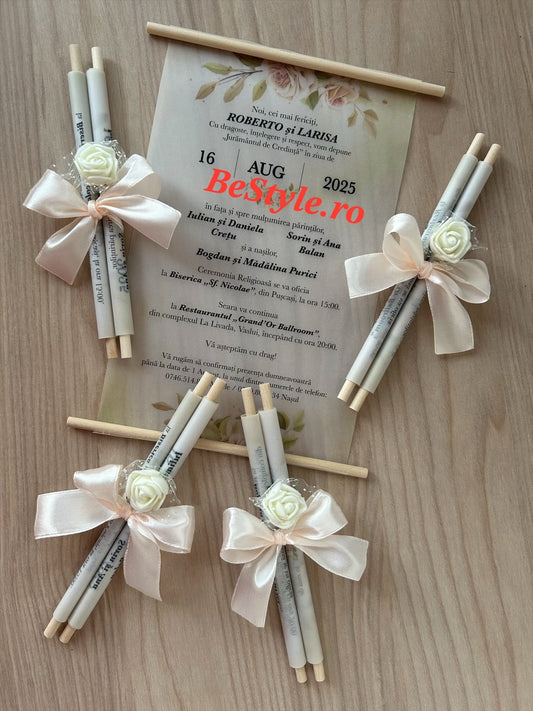 Invitatie nunta BSIN119 - cu trandafir