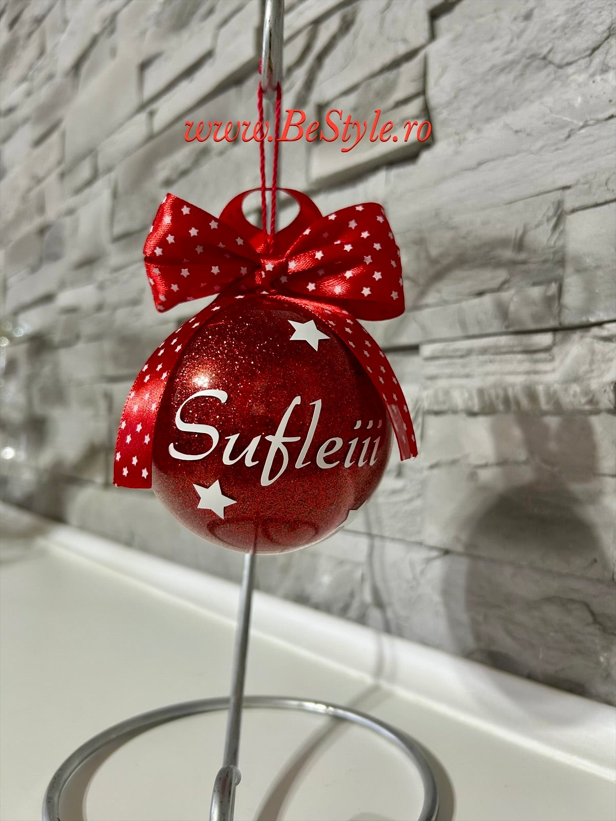 Glob personalizat cu nume sau mesaj de Craciun 02