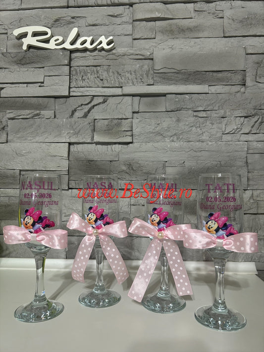 Pahare personalizate botez fetita 02 Minnie Mouse