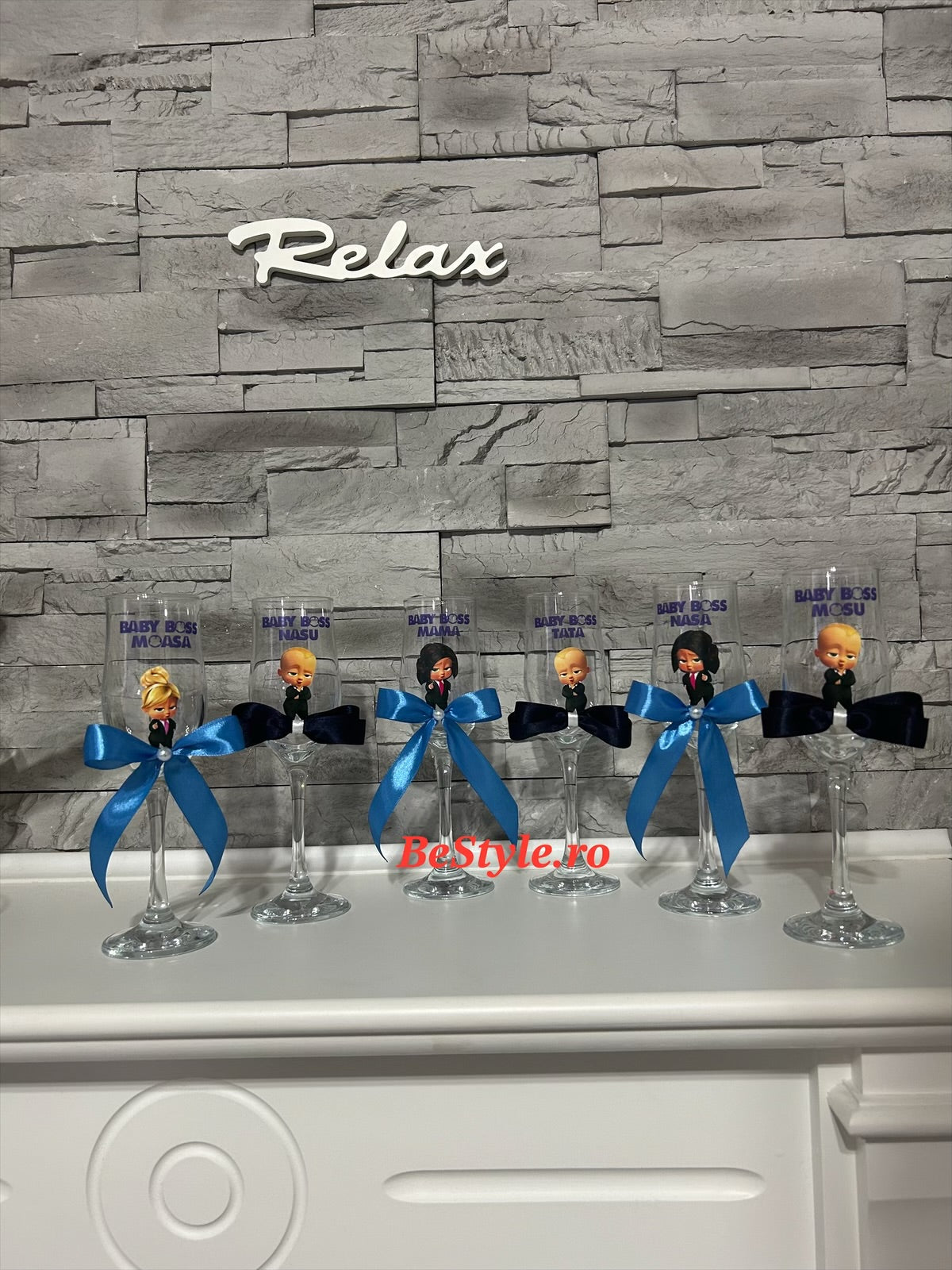 Pahare personalizate botez baietel 02 Baby Boss