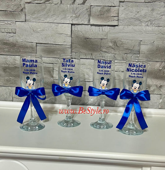 Pahare personalizate botez baietel 03 Mickey Mouse