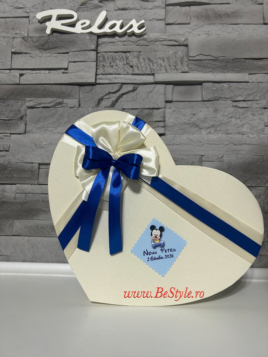 Cutie plicuri de bani botez - inima 03