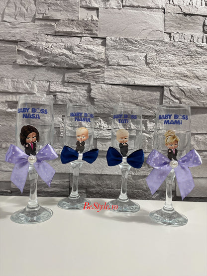 Pahare personalizate botez baietel 02 Baby Boss