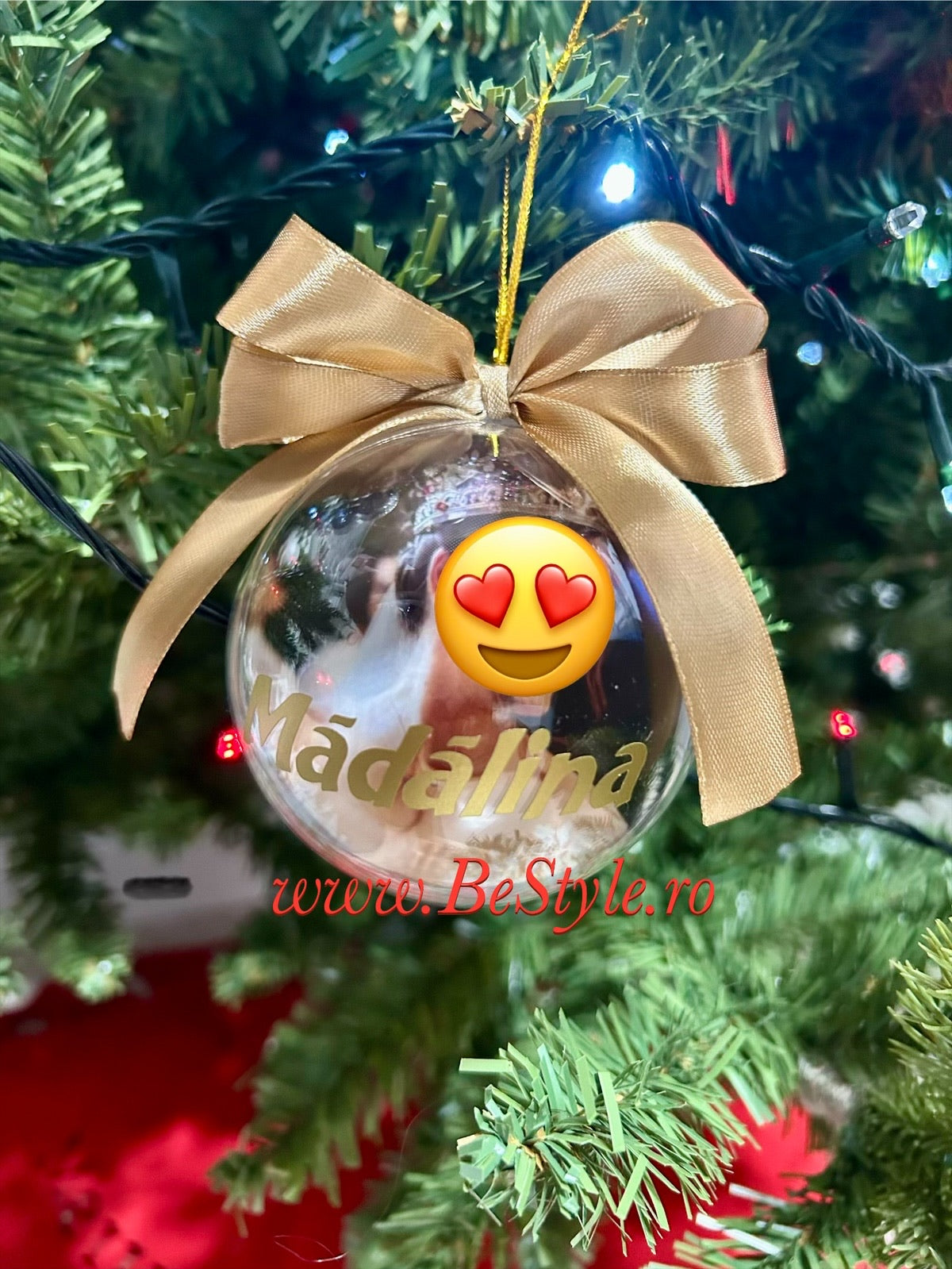 Glob personalizat cu fotografie de Craciun 01