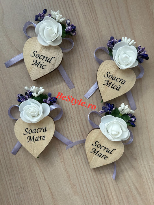 Floare de pus în piept personalizata pentru socri