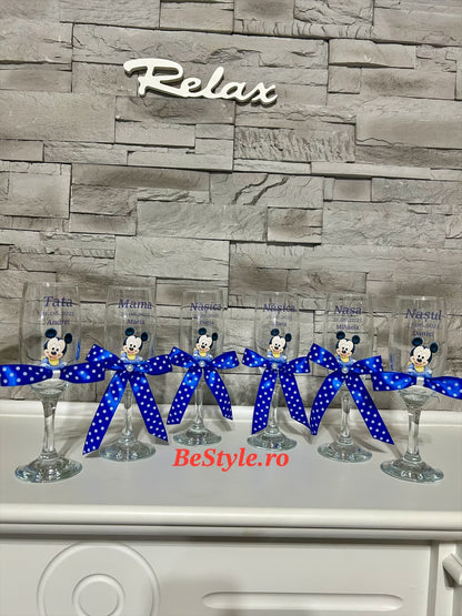 Pahare personalizate botez baietel 03 Mickey Mouse