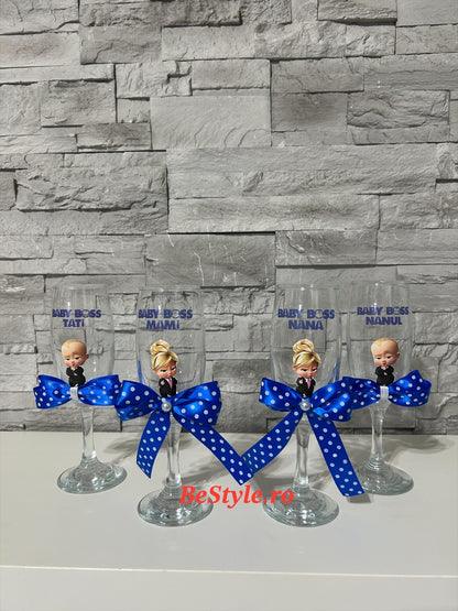 Pahare personalizate botez baietel 02 Baby Boss