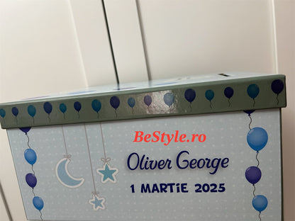 Cutie plicuri de bani botez băietel cu baloane