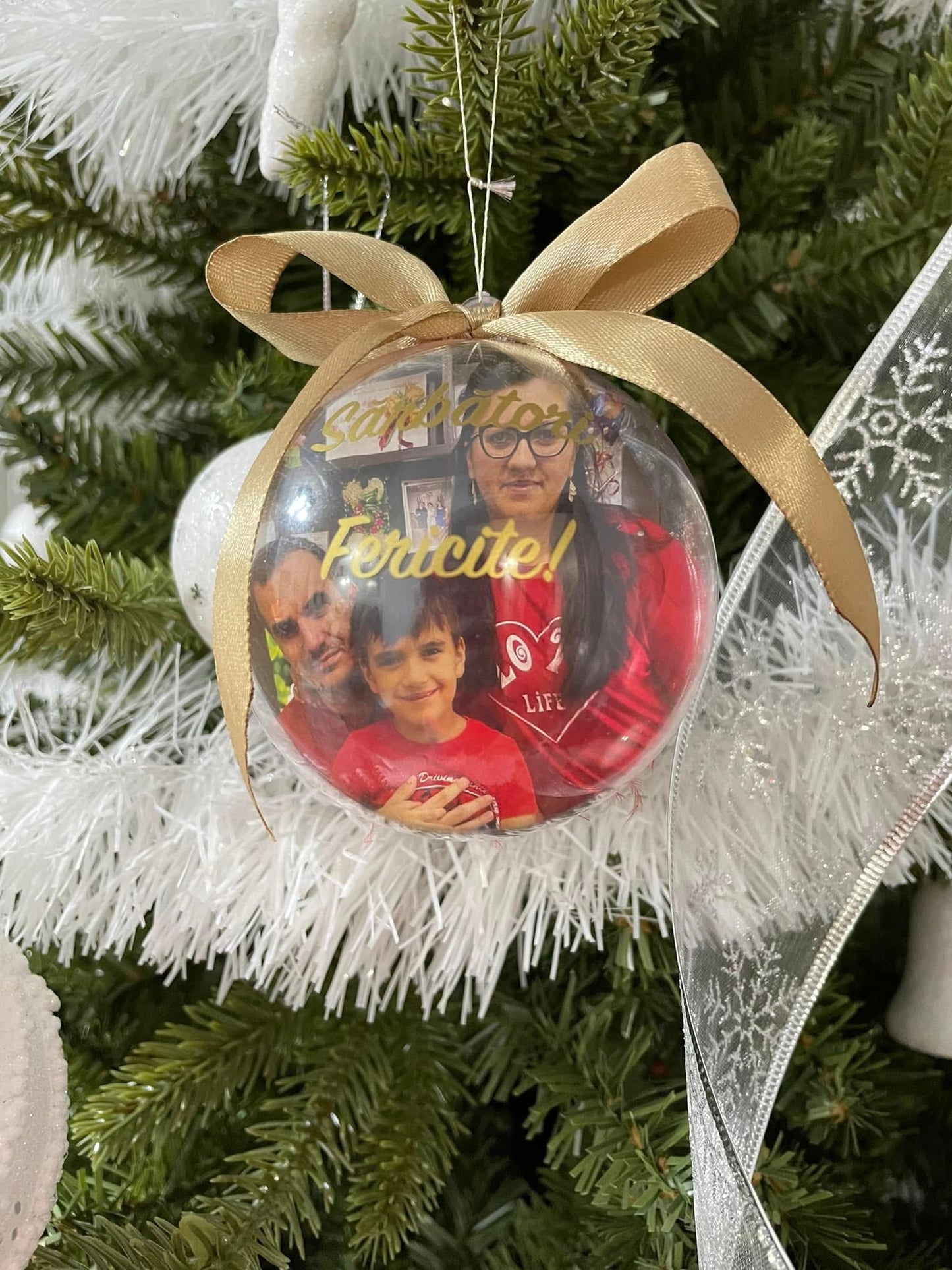 Glob personalizat cu fotografie de Craciun 01