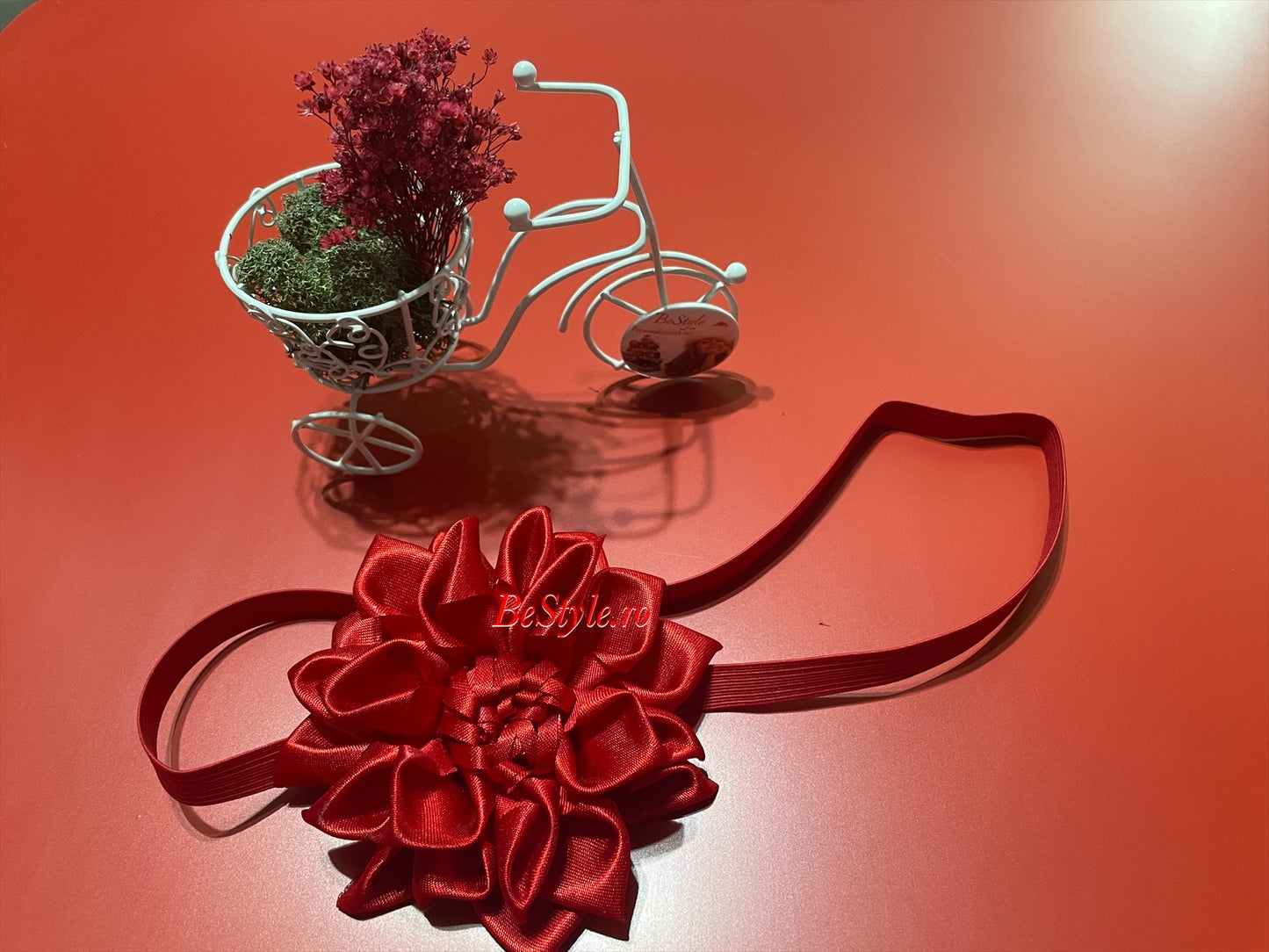Bentita elastica cu floare handmade 01