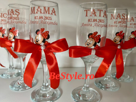 Pahare personalizate botez fetita 03 Minnie Mouse