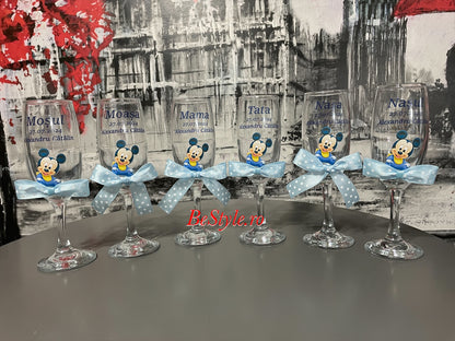 Pahare personalizate botez baietel 03 Mickey Mouse