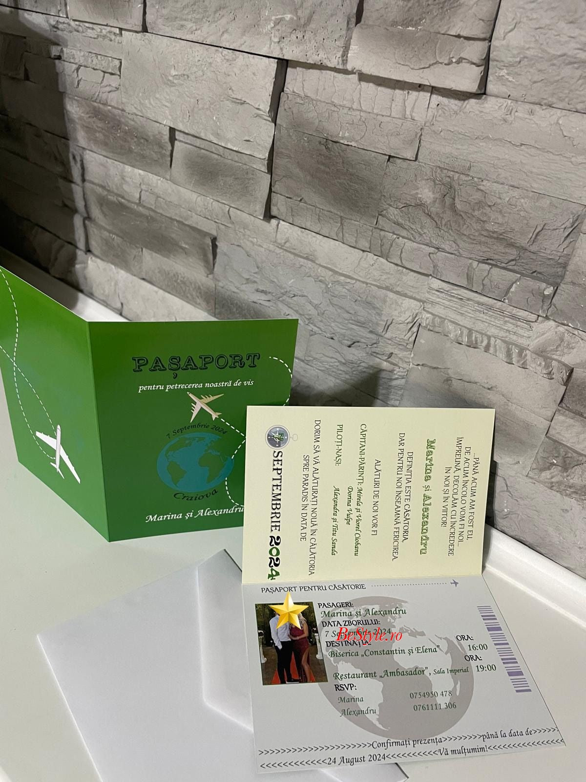 Invitatie nunta BSIN009 - pasaport