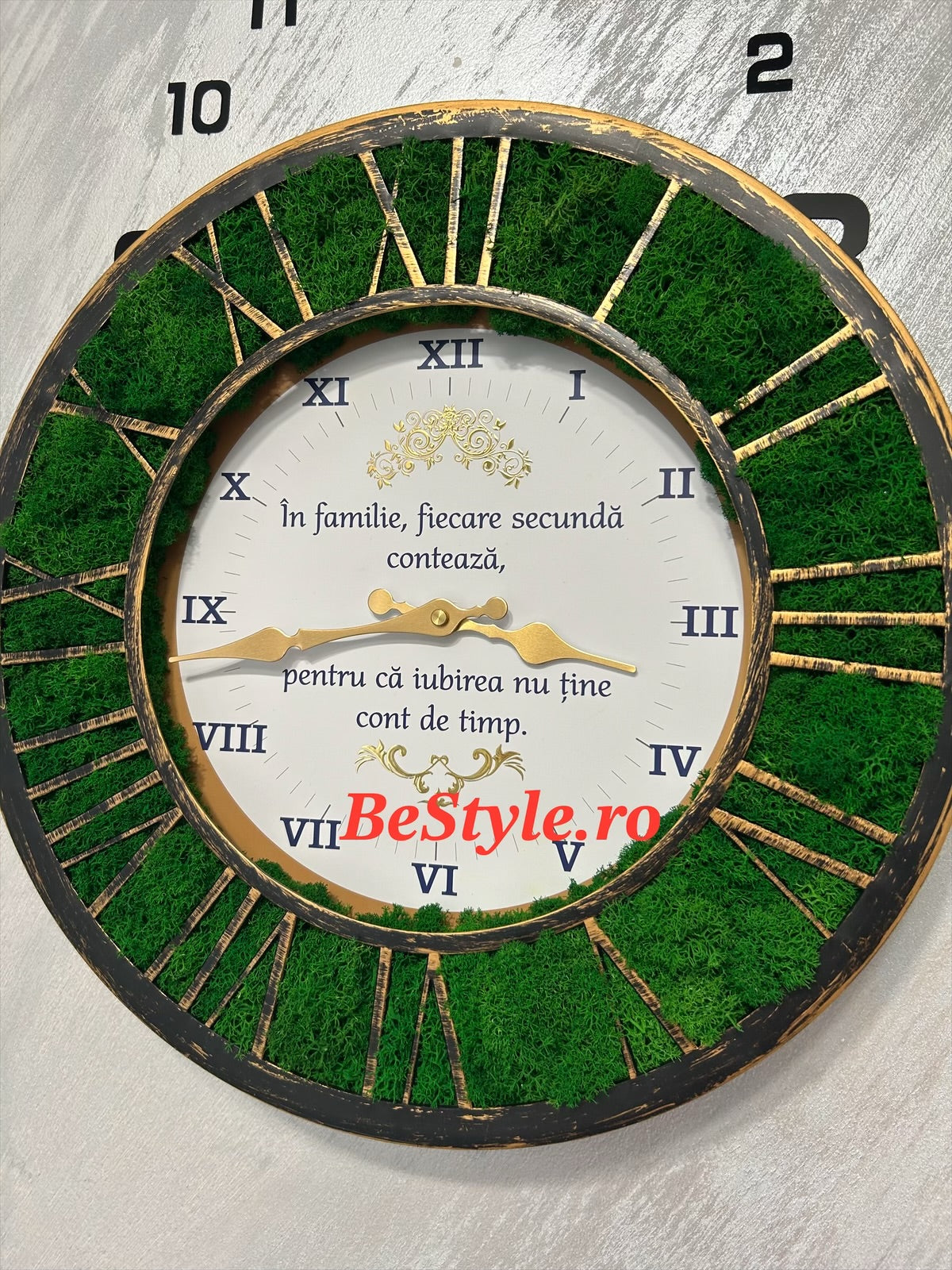 Ceas de perete cu licheni pentru familie