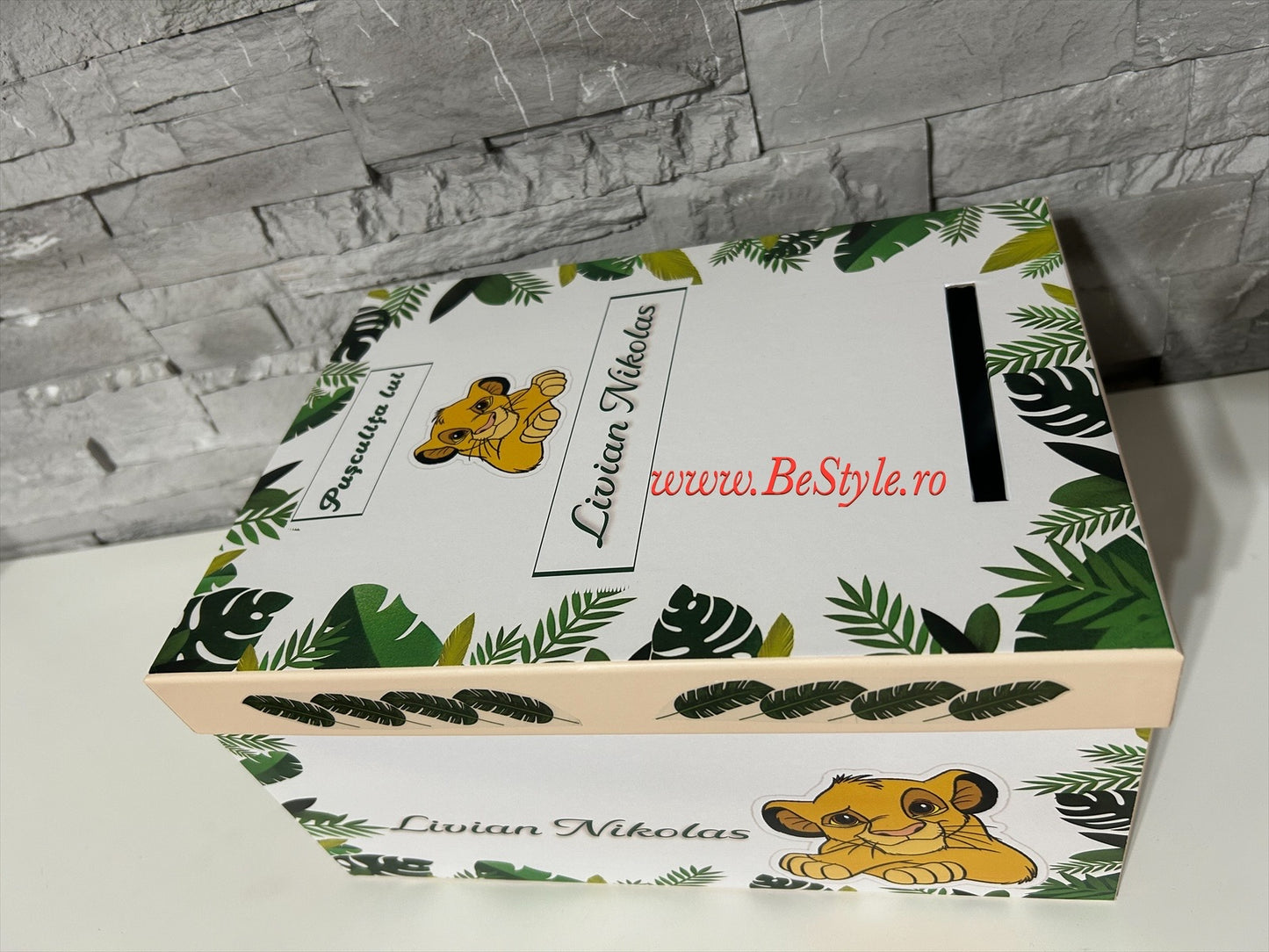 Cutie plicuri de bani botez Simba 01