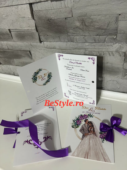 Invitatie nunta BSIN023 cu fundita