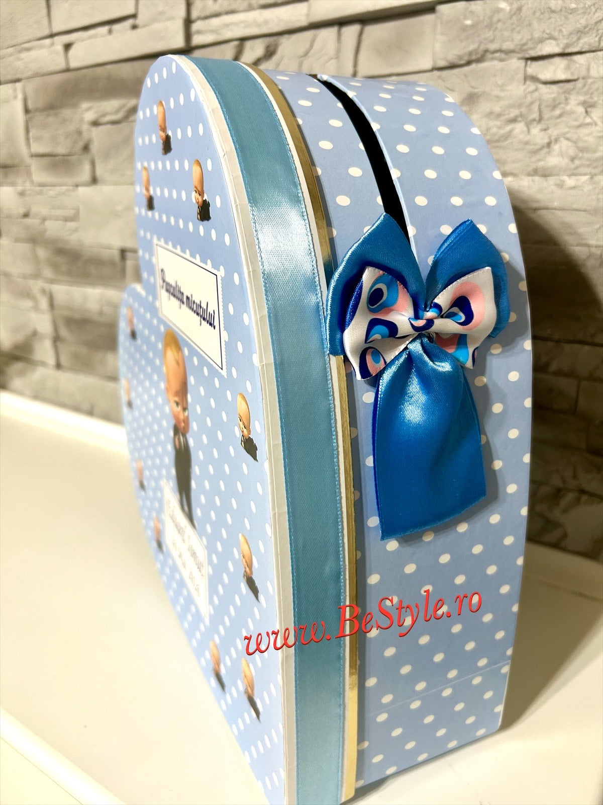 Cutie plicuri de bani botez Baby Boss - inima 02