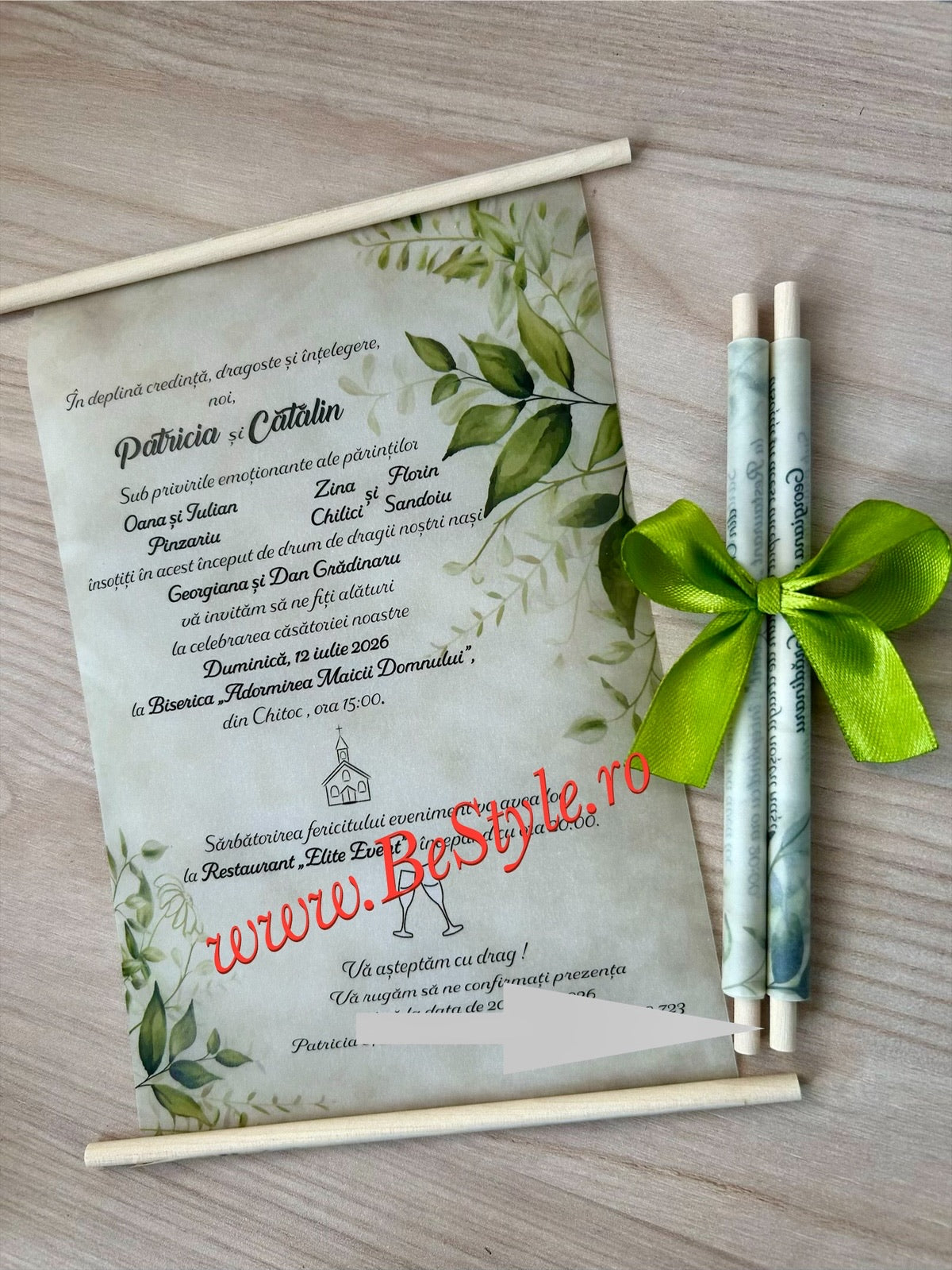 Invitatie nunta BSIN003 - model pergament