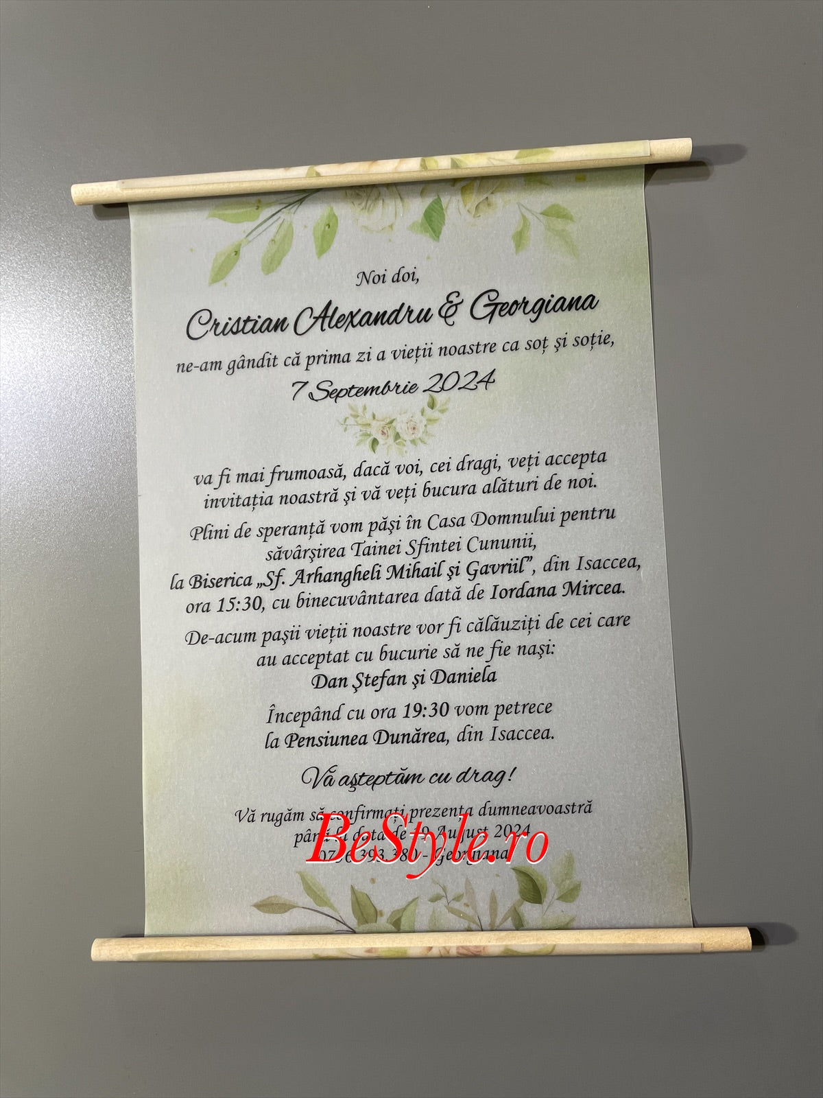 Invitatie nunta BSIN119 - cu trandafir