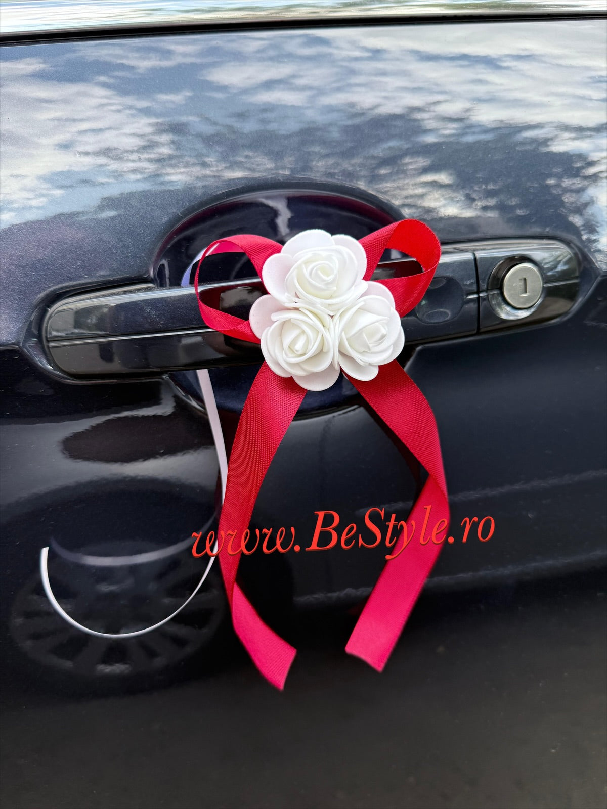 Fundita cu trandafir pentru oglinzi masina nunta