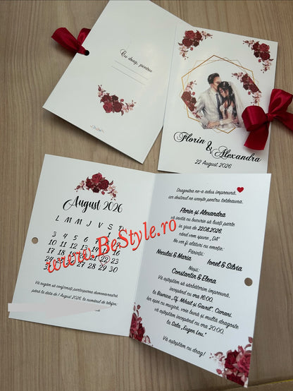 Invitatie nunta BSIN071 cu fundita