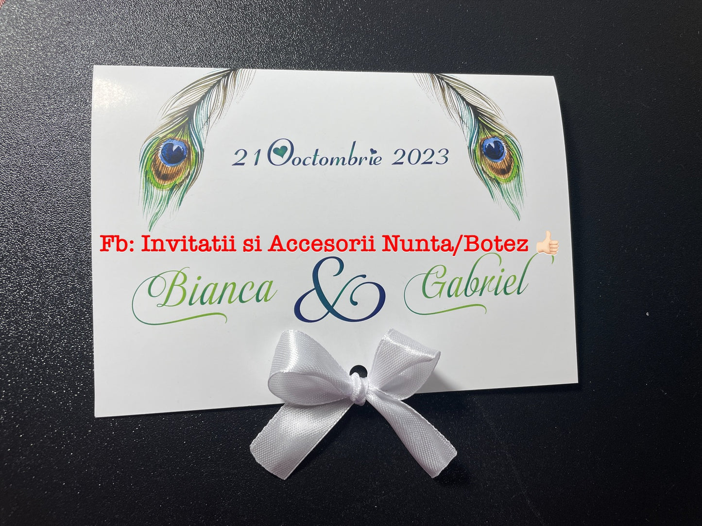 Invitatie nunta BSIN064 cu fundita