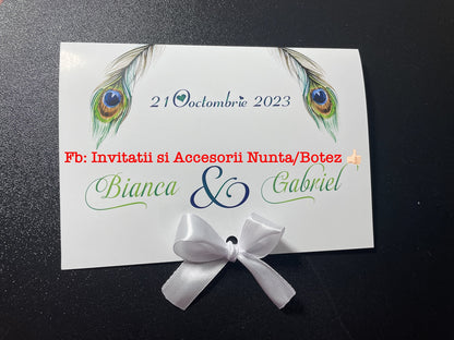 Invitatie nunta BSIN064 cu fundita