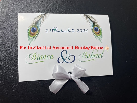 Invitatie nunta BSIN064 cu fundita