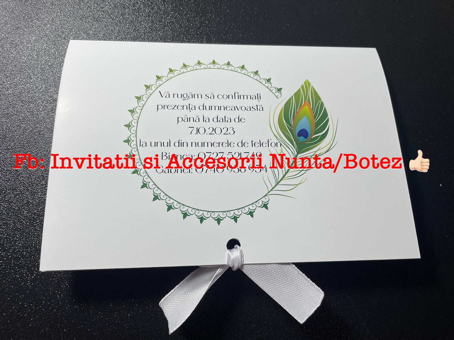 Invitatie nunta BSIN064 cu fundita