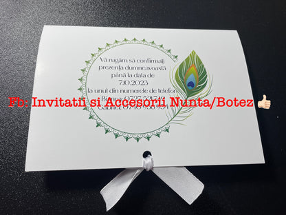 Invitatie nunta BSIN064 cu fundita