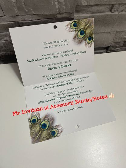 Invitatie nunta BSIN064 cu fundita