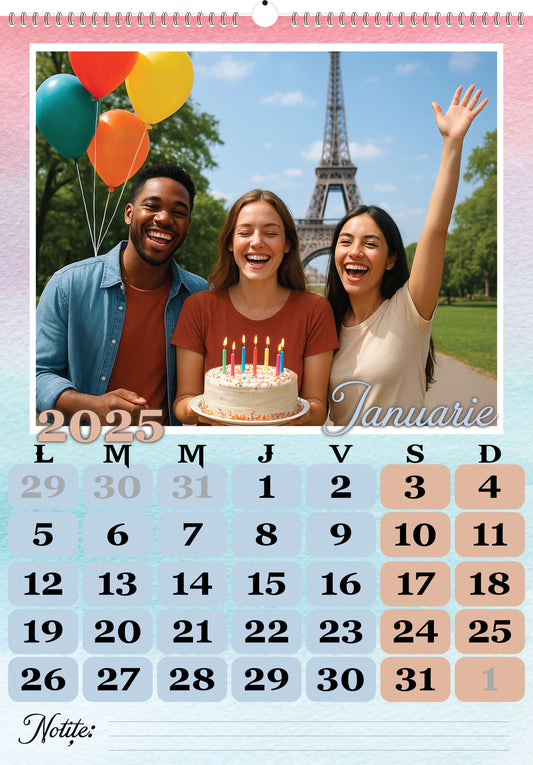 Calendar personalizat de perete 2026 CAL P65
