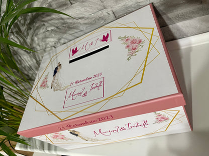 Cutie plicuri bani nunta Bride & Groom - roses